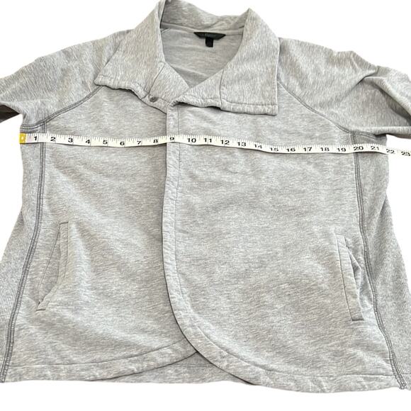 Soma Size Large Gray Heather Knit Jacket Snap Closure Long Sleeves Pockets - Picture 6 of 9